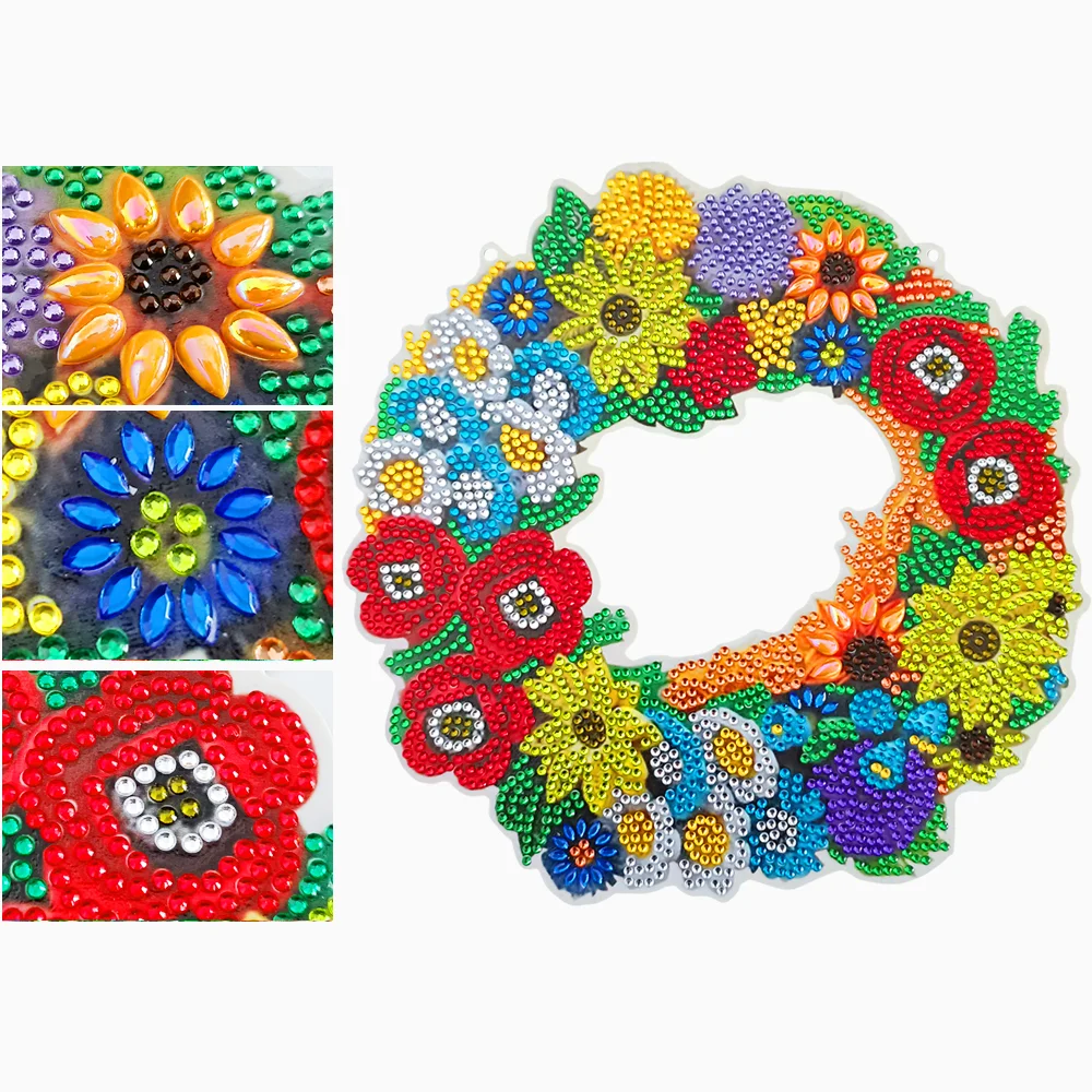 DIY Diamond Painting Hanging Wreath - Santa