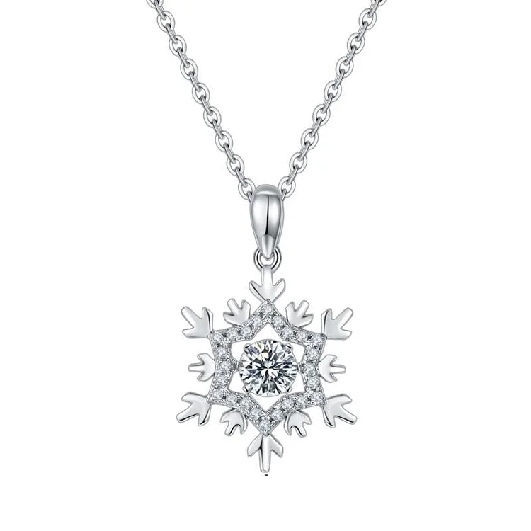 925 Sterling Silver Twinkle Setting Moissanite Snowflake Pendant