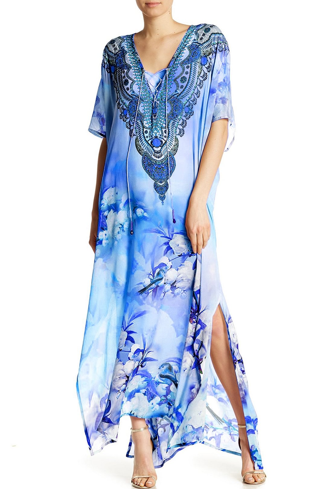 High End Caftan dress blue