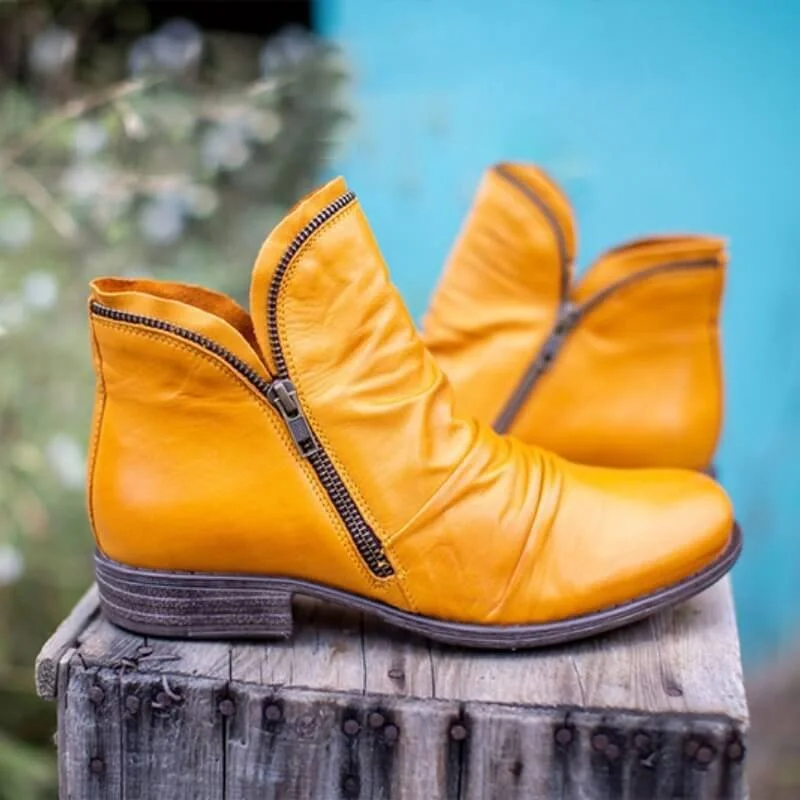 Women's Vintage Zip Ankle Boots trabladzer
