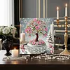 Kit sp&eacute;cial de peinture en forme de grand diamant en forme d&rsquo;arbre &agrave; fleurs avec cadre 9,84x9,84 pouces