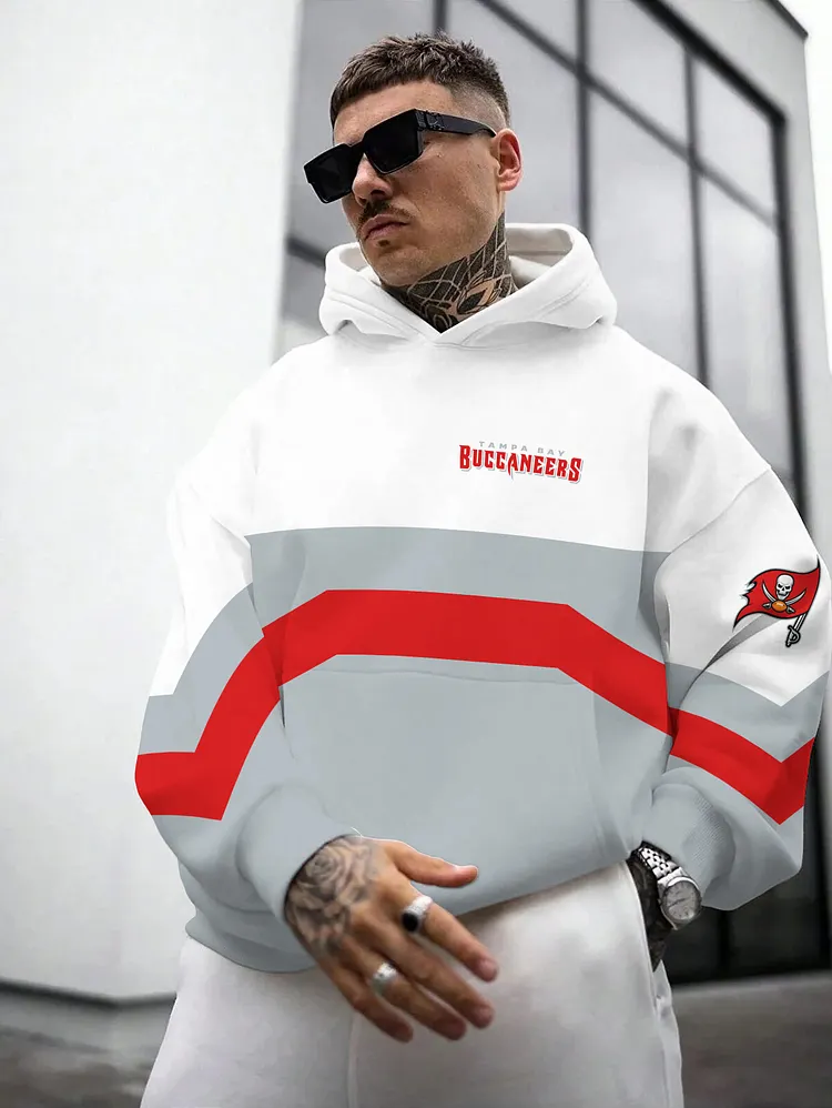 Tampa Bay Buccaneers Printed Hooded Pocket Pullover Hoodie