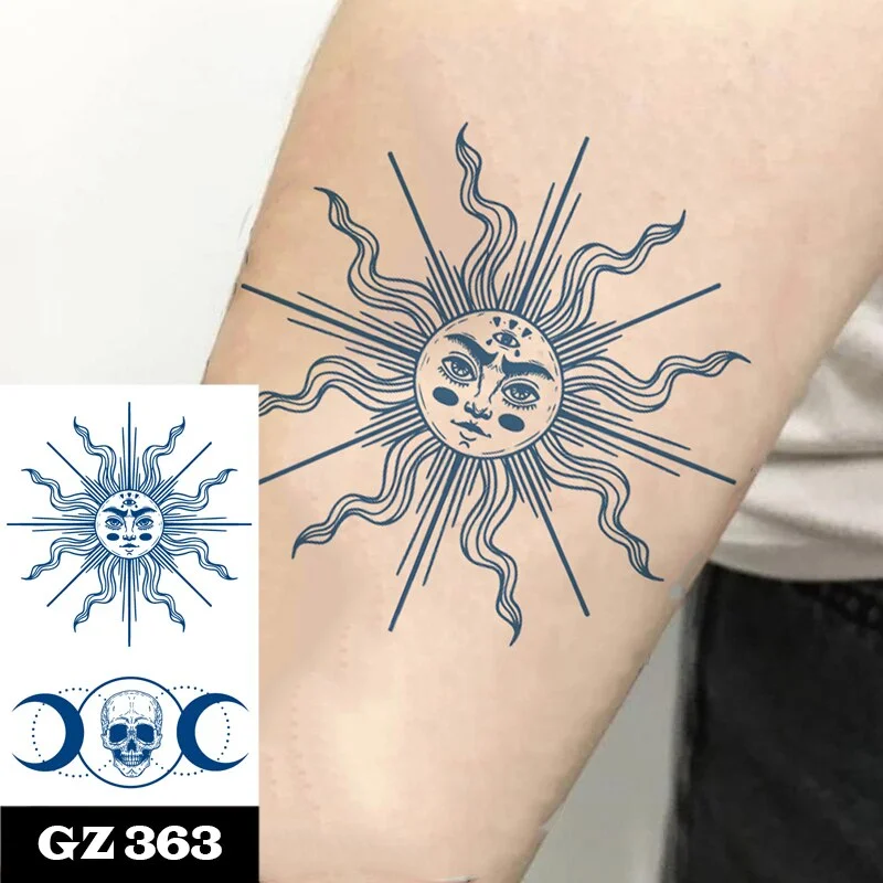 Premium Waterproof Temporary Tattoos for Women Men,Lifelike fake Tattoo Long-Lasting 1-2 Weeks ,Dark Blue Semi Permanent Tattoos
