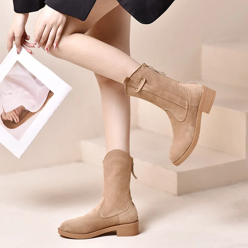 Churchf Churchf Size Vintage Knight Short Boots Fall 2024 New Thick Heel Commuter Martin Western Cowboy Boots For Women