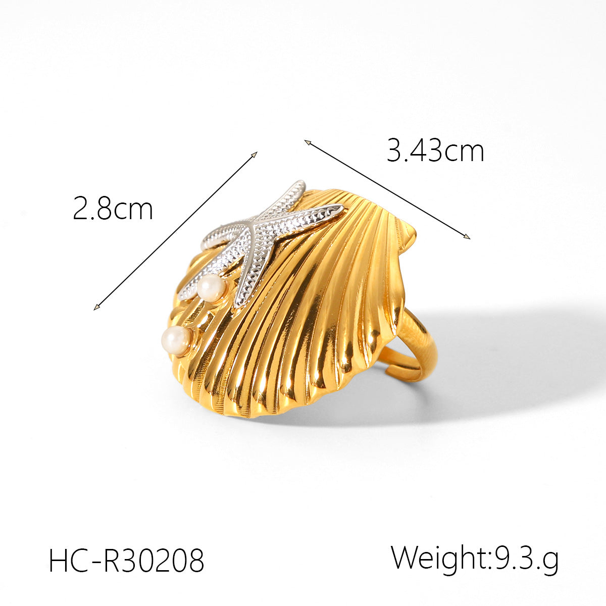 Stainless Steel Starfish Pearl Earrings Shell Earrings Gold And Silver Color Matching Titanium Steel Earrings