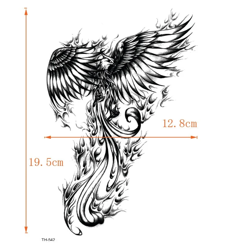 Phoenix Waterproof Temporary Tattoo Sticker On Body Art Stickers Fake Tattoo Tatouage Henna Temporary Tatoo Sleeve