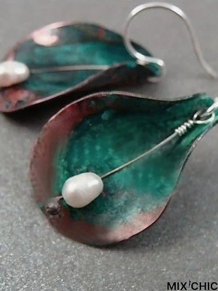 Green Vintage Jewelry All Season Alloy Earrings