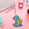 Diamond Painting Double Sided Dinosaur Letters P Keychain Pendant