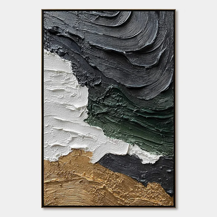 TERRA FIRMA: Heavily Textured Wabi Sabi Abstract Landscape Painting（Canvas painting）