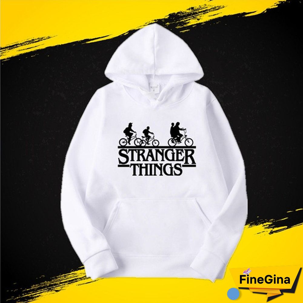 Fashionable Stranger Things Hooded Hoodies Trendy Men Women Oversized Pullover Sweatshirts