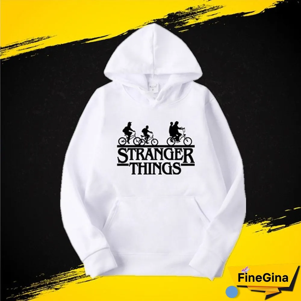 Fashionable Stranger Things Hooded Hoodies Trendy Men Women Oversized Pullover Sweatshirts