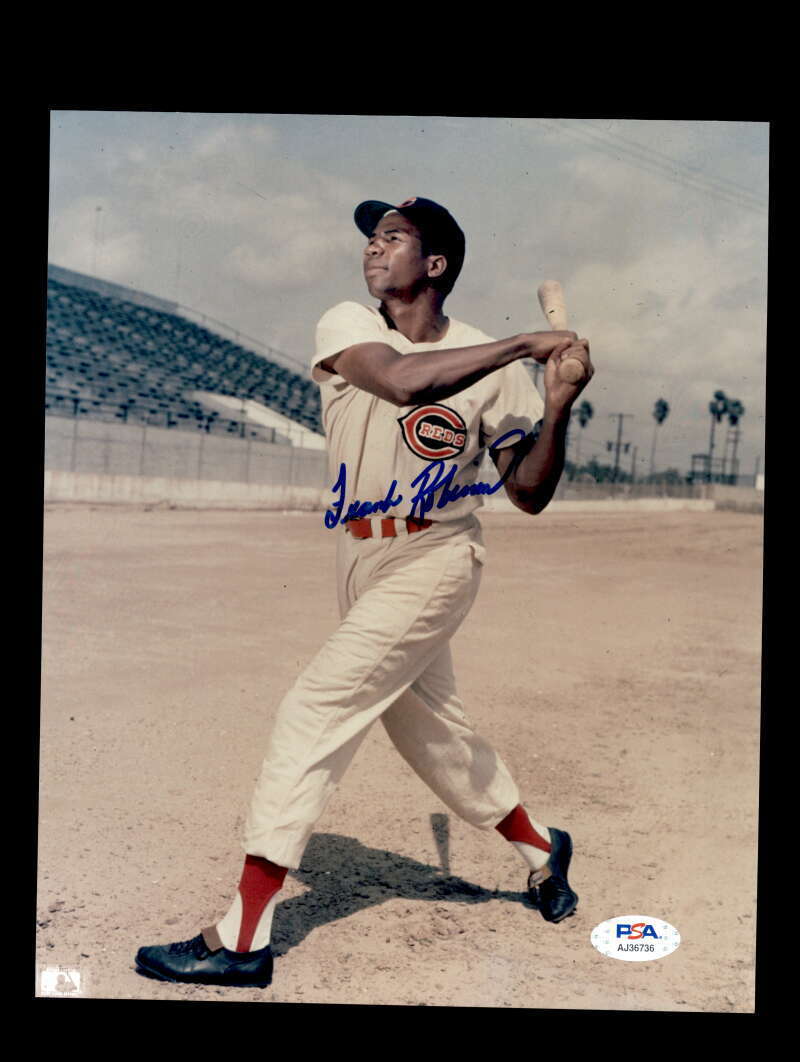 Frank Robinson PSA DNA Cert Signed 8x10 Photo Poster painting Reds Autograph