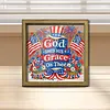 Diamond Painting Special Shaped Drill Independence Day With Frame(8.46x8.46inch)
