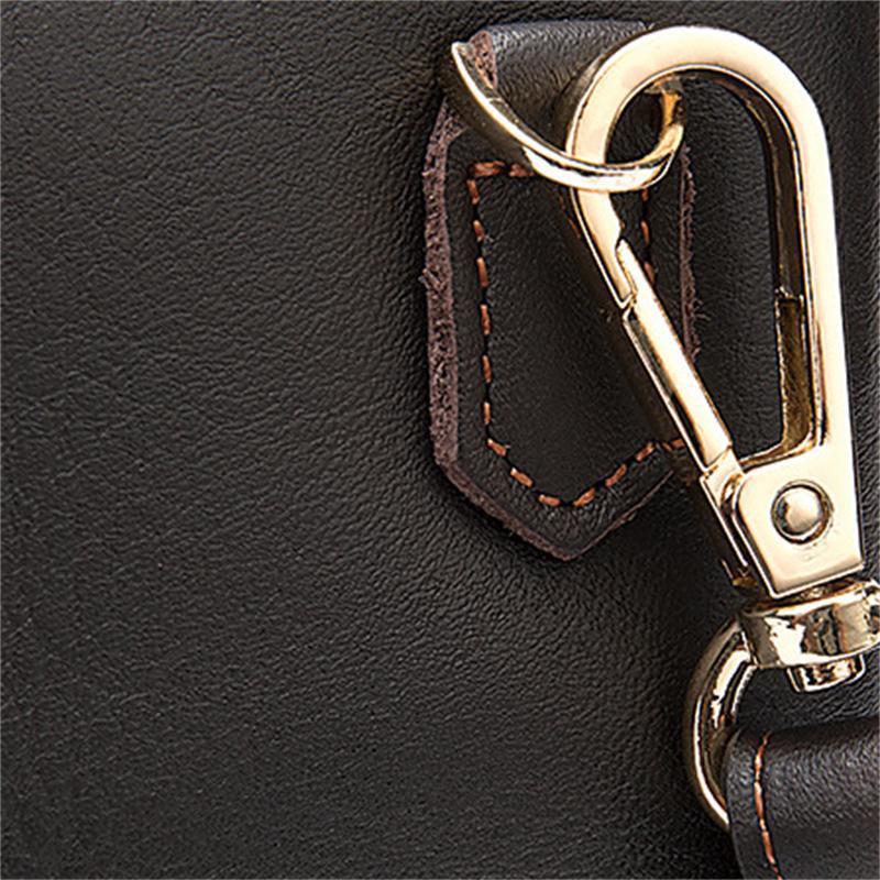 Men'S Simple Style Leather Zipper Retro Wallet