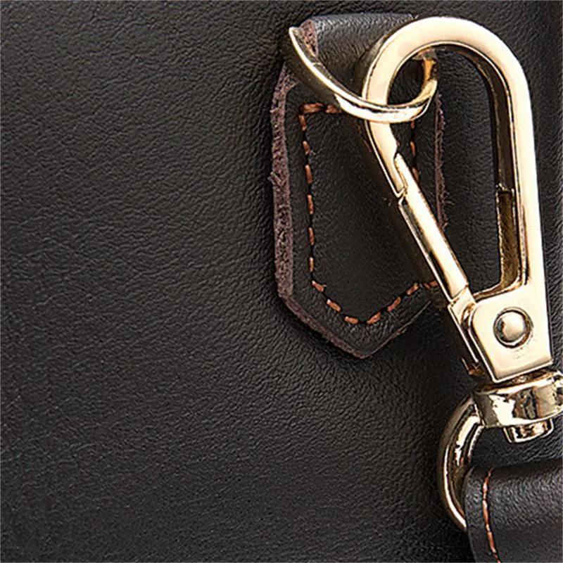 Men'S Simple Style Leather Zipper Retro Wallet