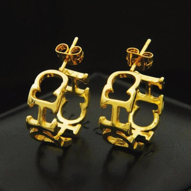 YOY-Stainless Steel Luxury Cuff C Shape Gold Plated Earrings