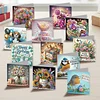 12pcs Diamond Painting Birthday Greeting Card Set with Envelope Daily Wishing Cards for Birthdays Thanksgiving & Special Occasion