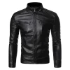 💥 2025 Hot Sale! Men's Casual Stand Collar PU Leather Jacket, Fashionable and Exquisite Zipper Jacket