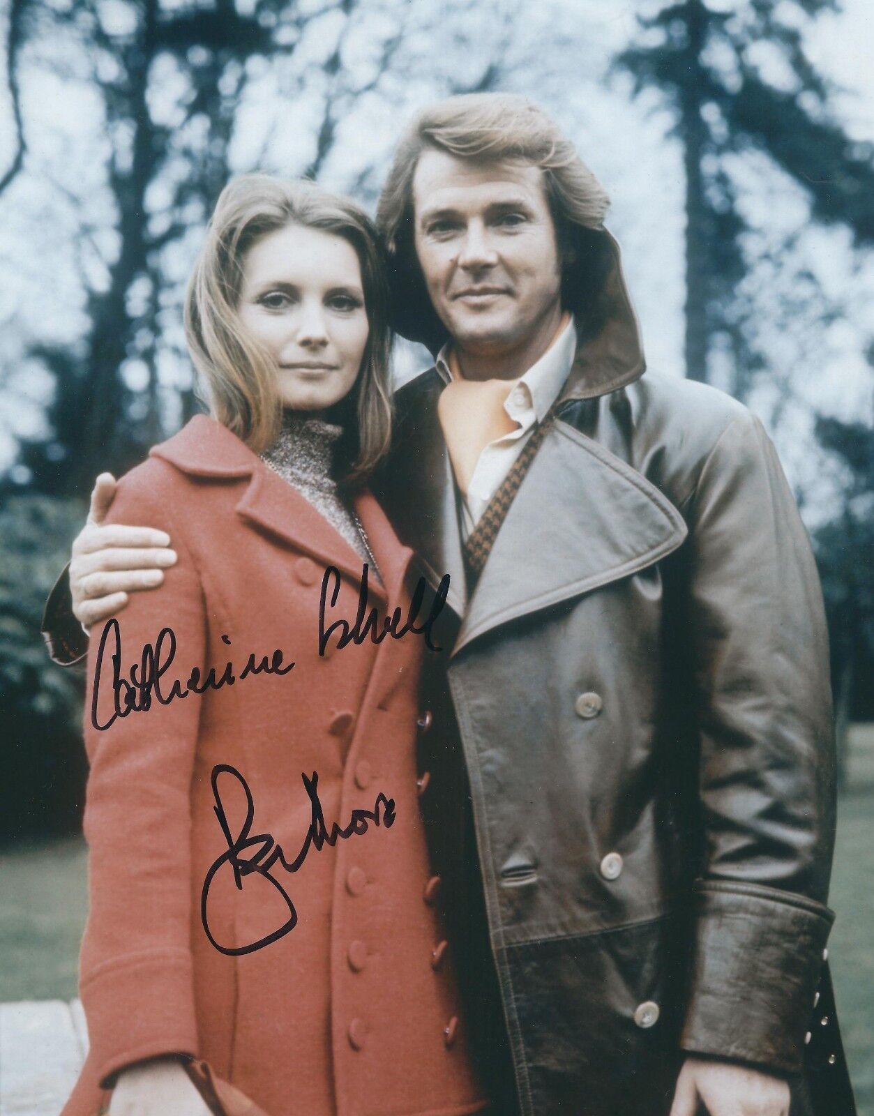 ROGER MOORE & CATHERINE SCHELL SIGNED THE PERSUADERS 8x10 Photo Poster painting - UACC AUTOGRAPH