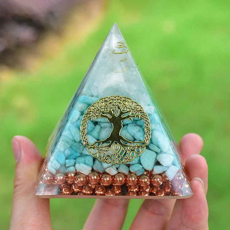 Clear Quartz with Turquoise Orgone Pyramid
