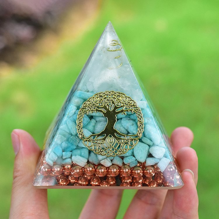 Clear Quartz with Turquoise Orgone Pyramid