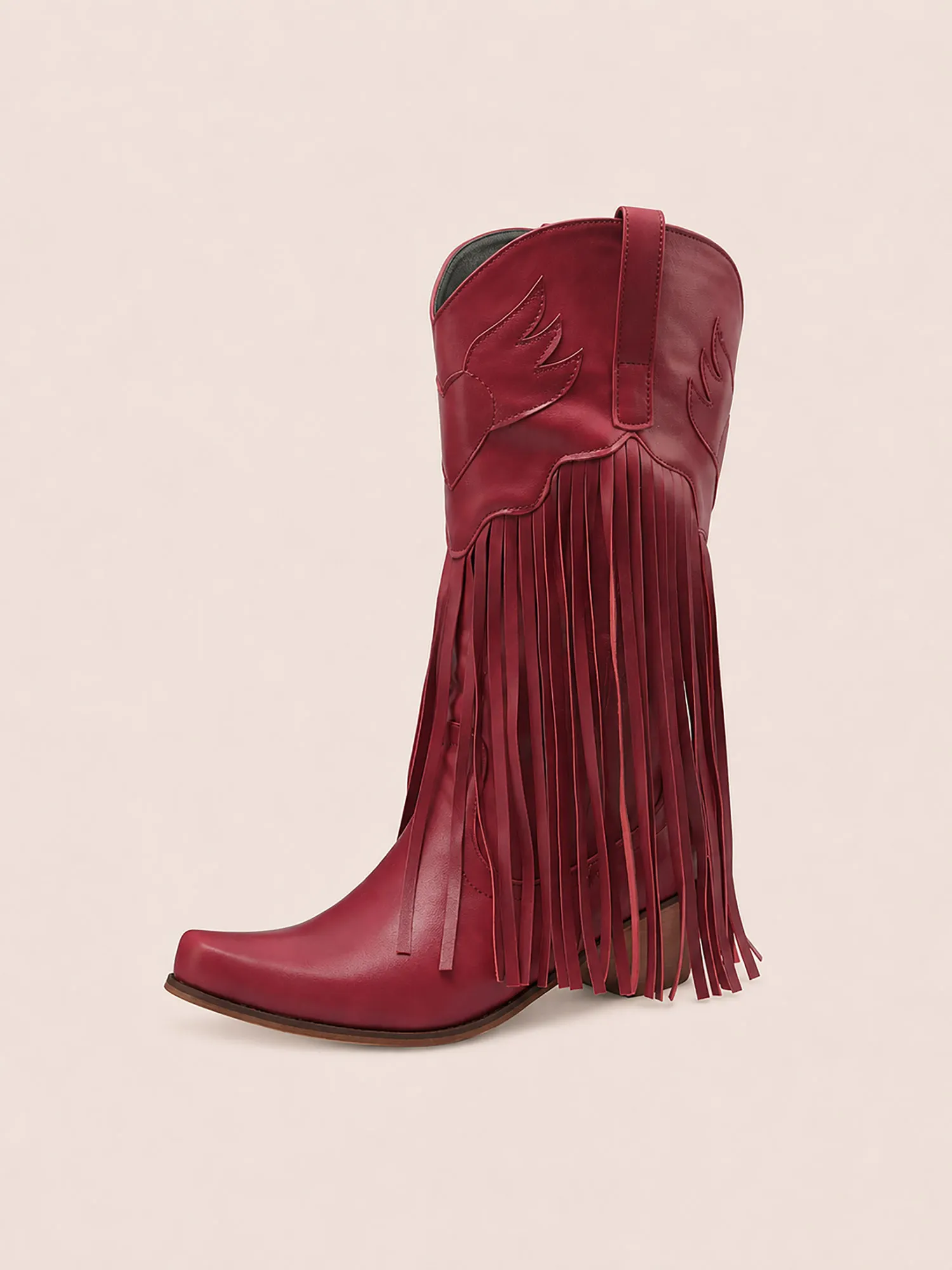 Vintage Platform Mid-Calf Boots - Chunky Heel Motorcycle Boots