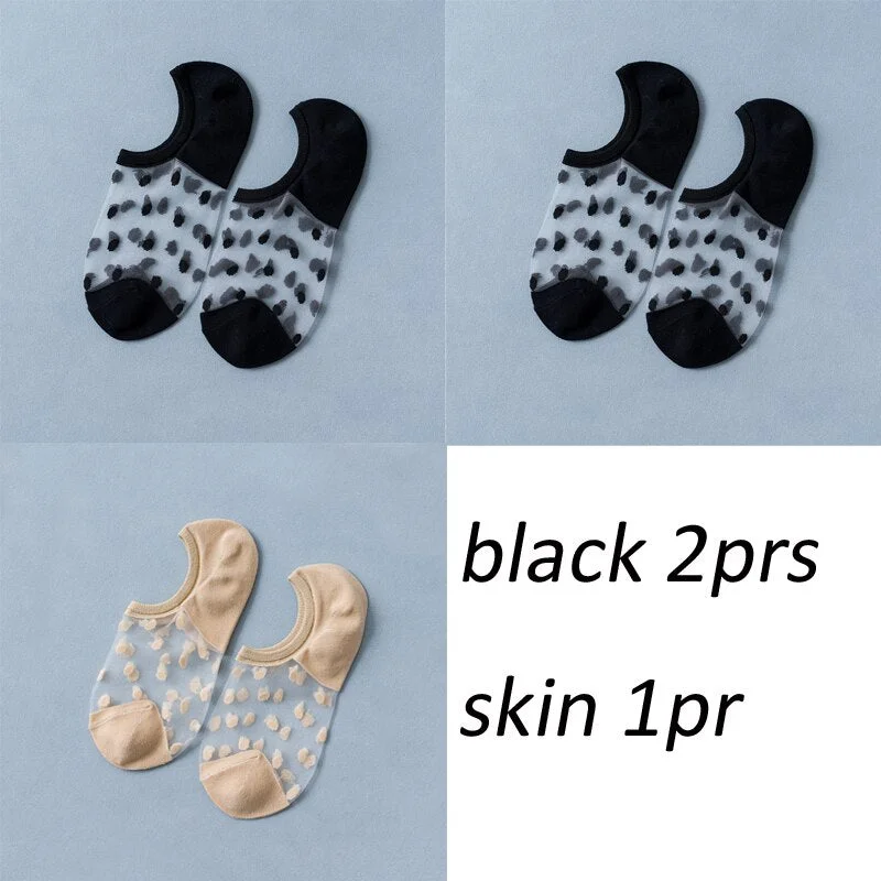 3 Pair/set Lot Fashion Dot socks for Girls Women Indoor Socks Mix Summer Colors Smooth Feeling Floor Socks Color Breathable Sox