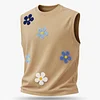 Men's Casual Surf-Style Tank Top With Floral Embroidery by Inlyline