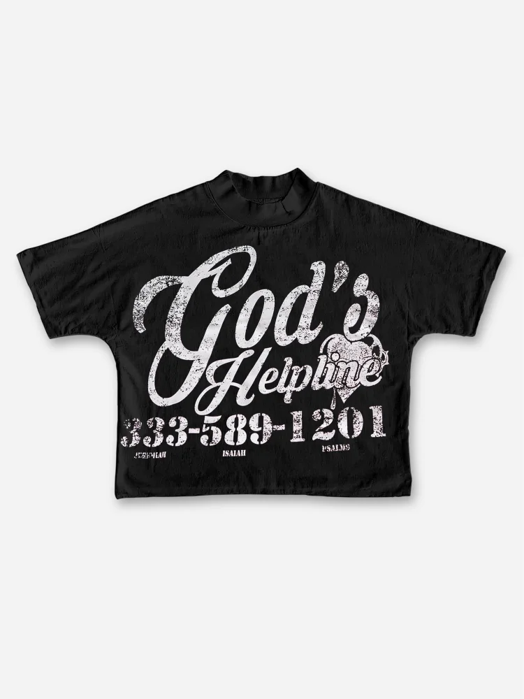 God's Helpline Faith Graphics Cropped T-shirt
