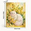 (30x40cm)DIY Pearl Painting Framed Sleeping Cat Handmade Pearl Material Art Kit Living Room Decor
