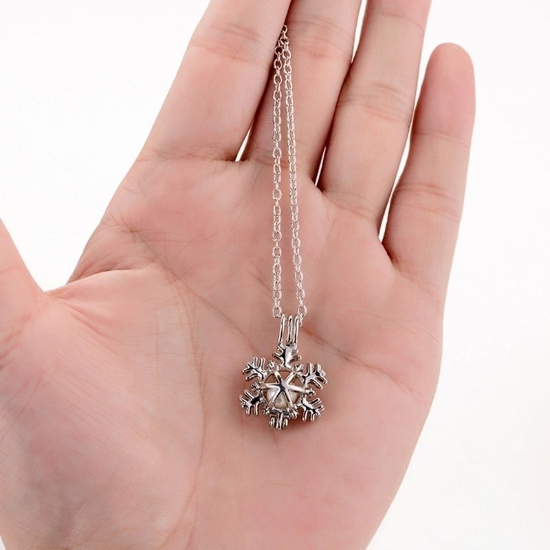 Luminous Hollow Snowflake Pendant Necklace