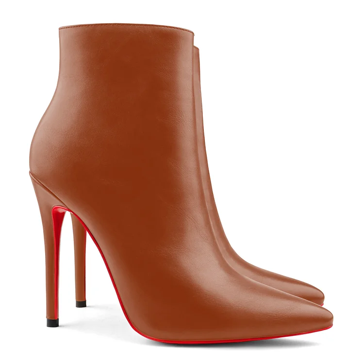 120mm Women's Ankle Boots Closed Pointed Toe Stilettos Booties Red Bottoms VOCOSI VOCOSI