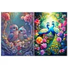 Combo Kit（2PCS)-Diamond Painting-DIY DIY Full Round Drill Parrot Peacock(30*40CM)