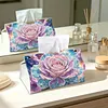 (25cm)Galaxy Pearl Rose DIY Diamond Painting PU Tissue Holder Box