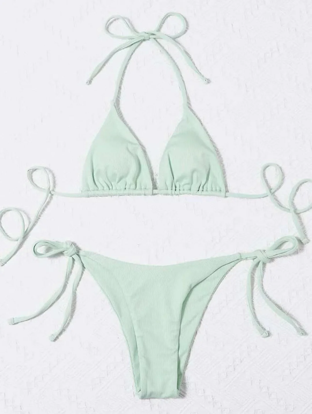 Uveng 2023 New Sexy Three-Point Small Pit Strip Split Swimsuit Bikini Bikini