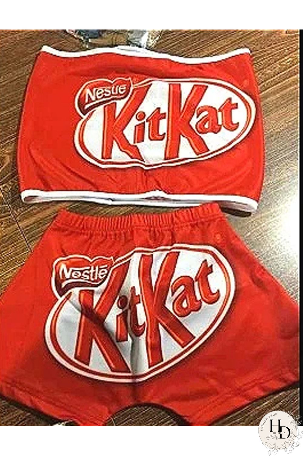 Orange Polyester Sexy Plaid Letter Print Character Straight Two Pieces