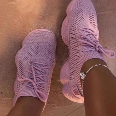 2020 Autumn Sneakers Women's Mesh Flats Shoes Woman Lace Up Casual Female Shoe Comfort Candy Color Solid Ladies Plus Size New