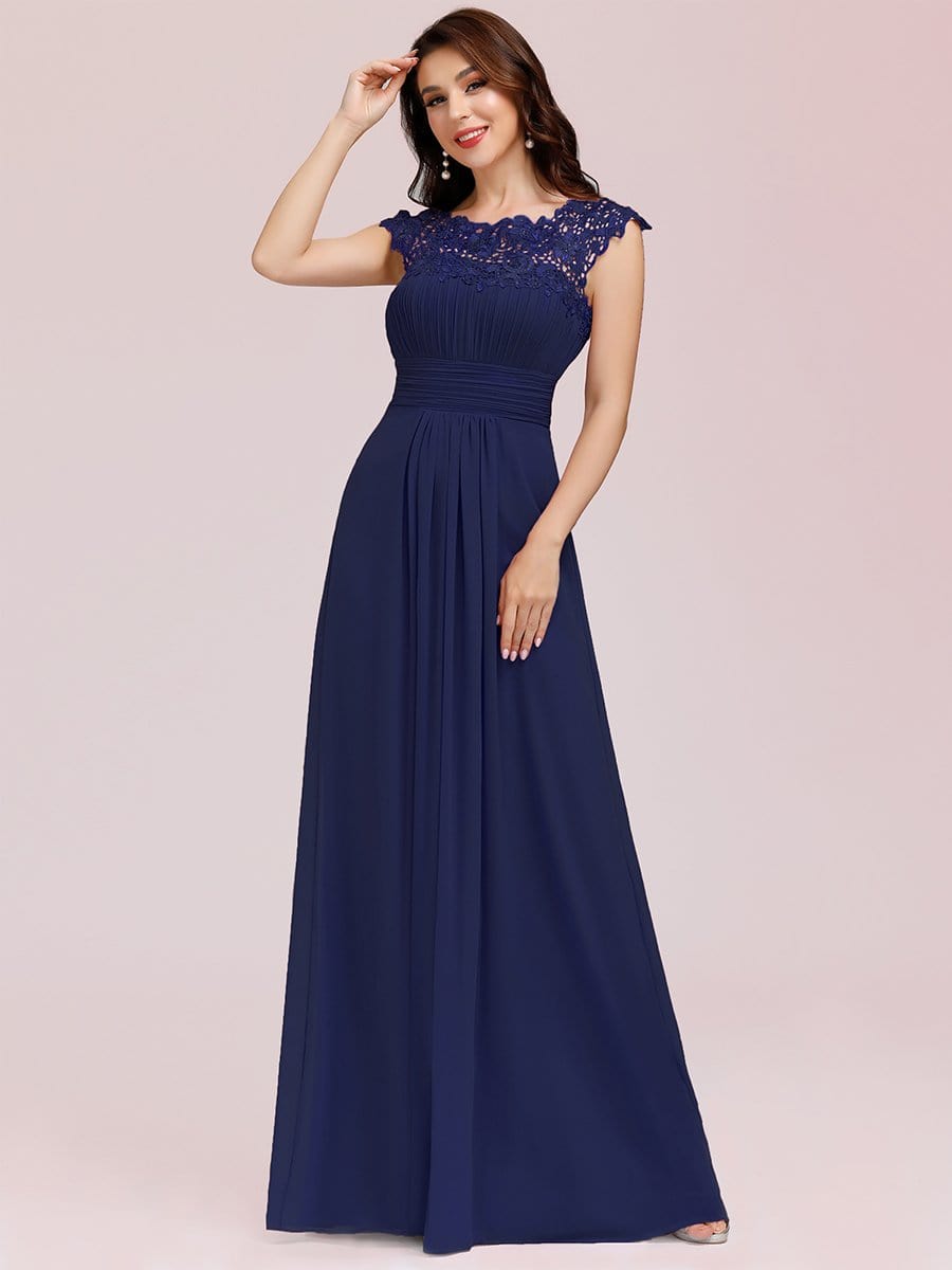 Sophisticated Lace Detail Evening Gown