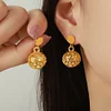 Hollow Round Ball Zircon 18K Golden Earrings