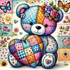Diamond Painting -DIY Full Square Drill Colorful Patchwork Bear(35*35 CM)
