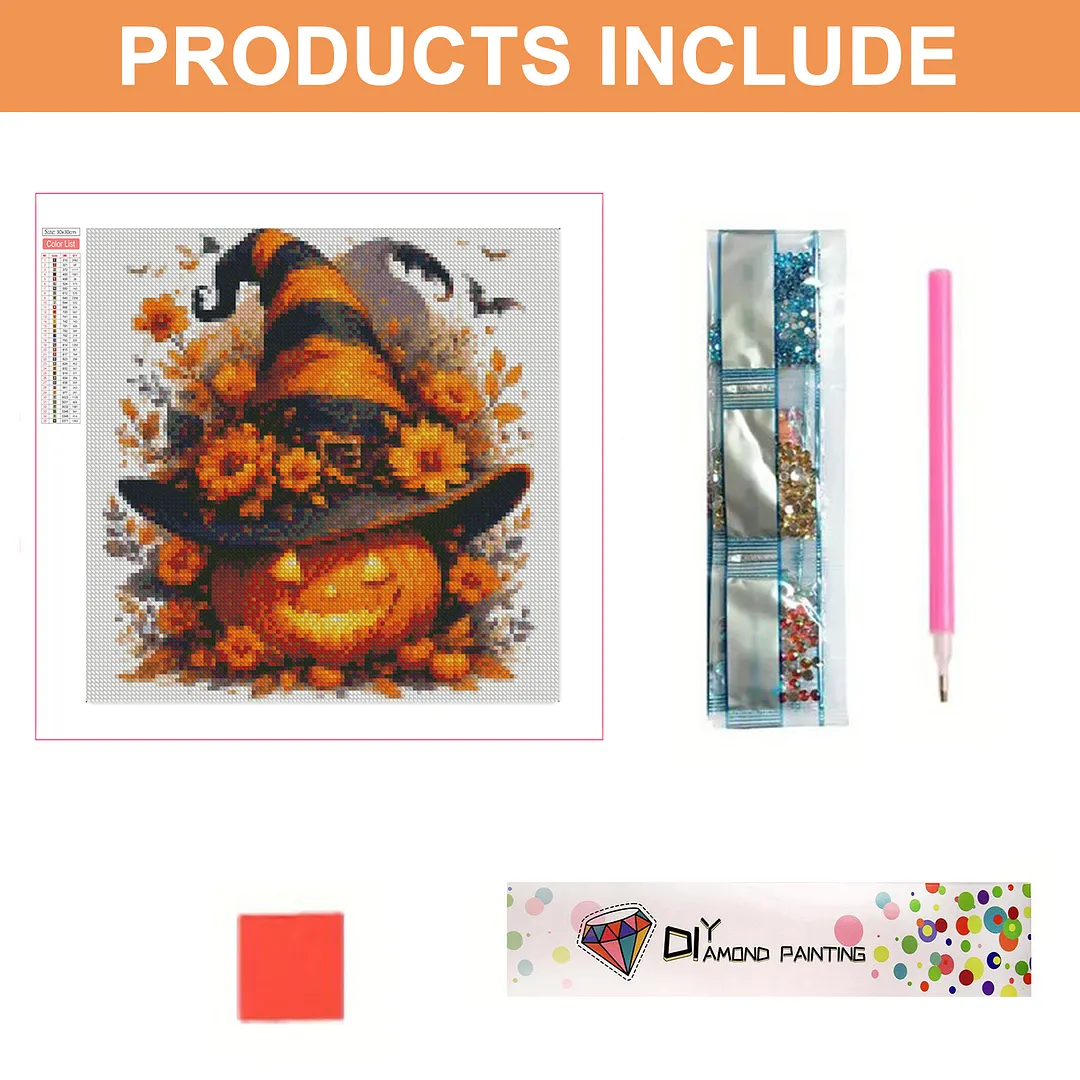 Halloween D Full DIY 5D Square Drill Diamond Dots Paintings Picture Arts Craft 13.78x13.78Inch Crystal Art Paint by Diamond Diamond Crystal Rhinestones Painting Kits for Adults Beginner Home Wall Deco