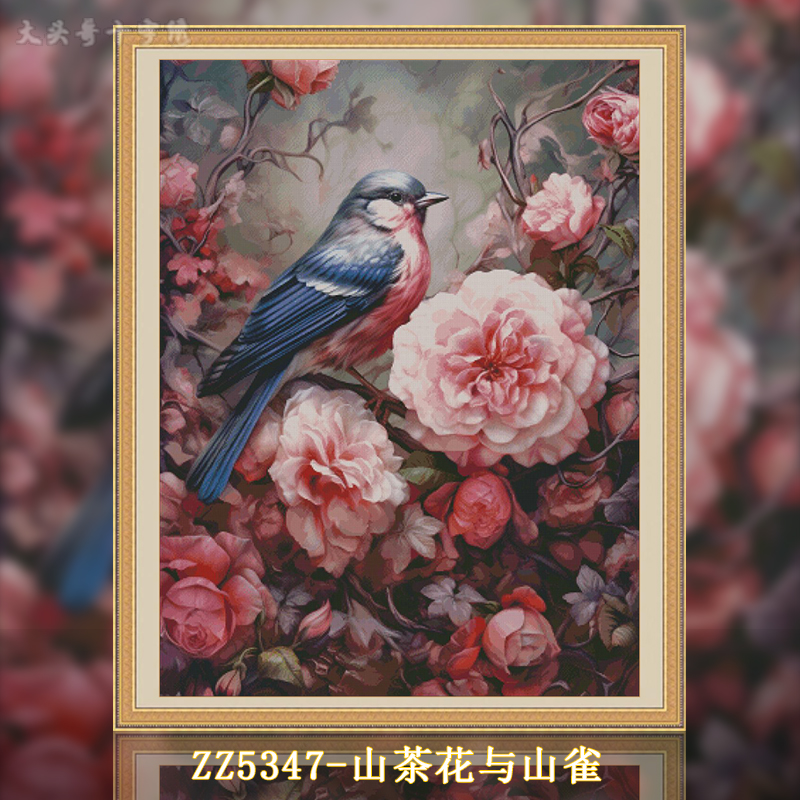 [ZZ5347-Camellia and Tit]  Painting Fairy Cross Stitch