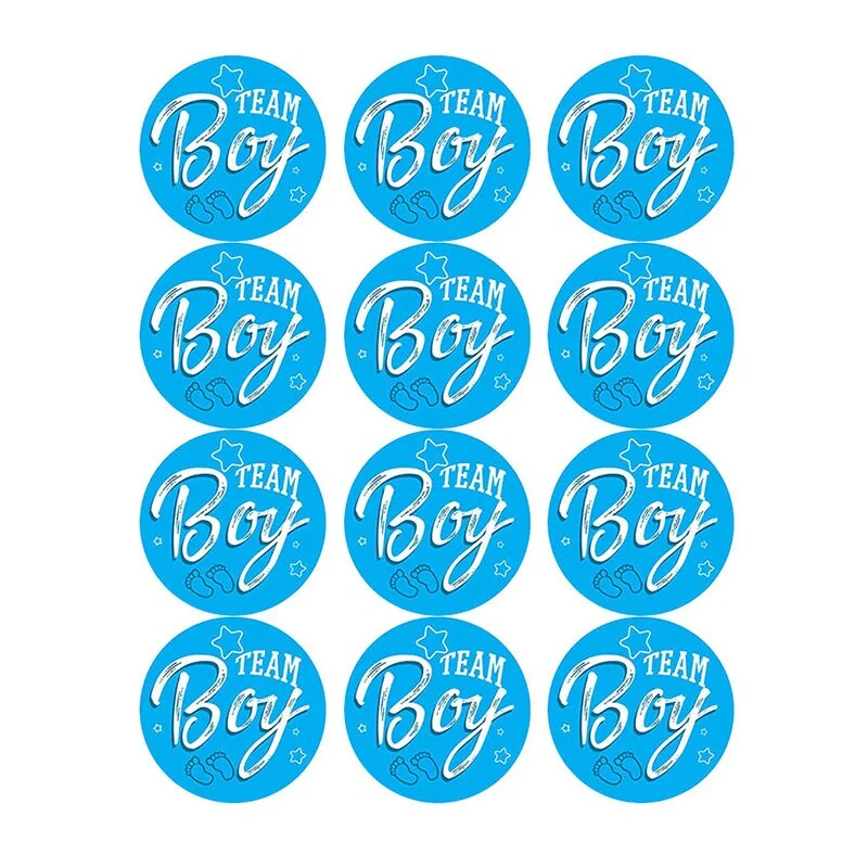 60/120pcs Team Boy Team Girl Stickers Boy or Girl Sticker for Gender Reveal Party Decoration Baby Shower Supplies Gift Box Label