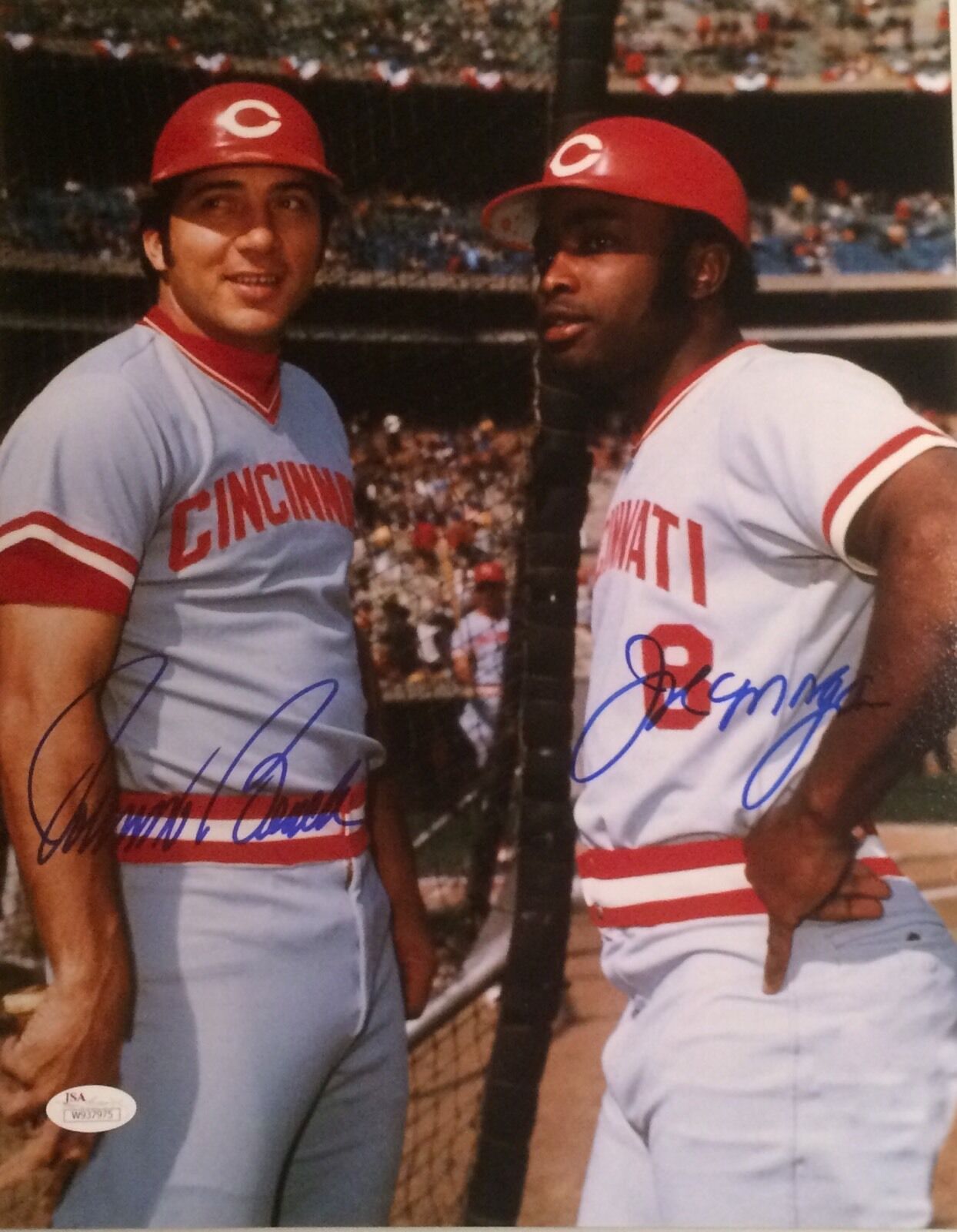 Johnny Bench & Joe Morgan Cincinnati Reds Dual Autographed 11x14 w/ JSA COA