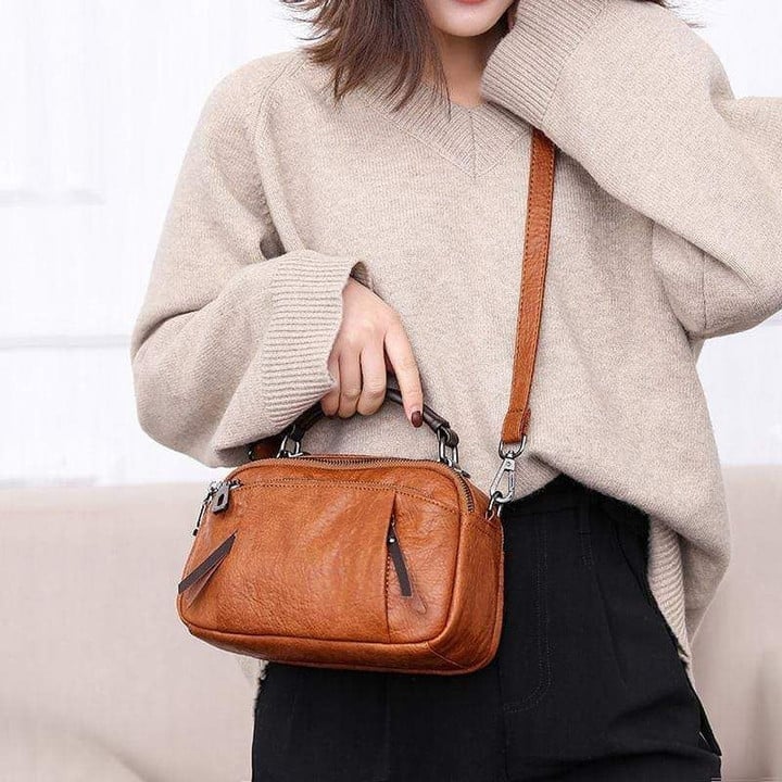 Ivy™ - Multi Pockets Soft Leather Bag