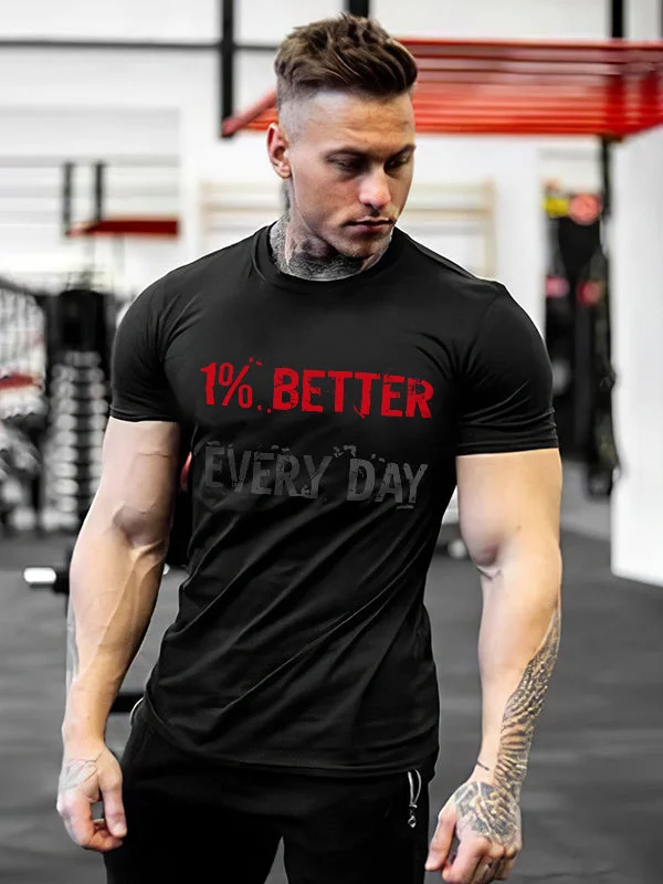 1% Better Every Day Printed Men's T-shirt