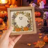 Pumpkin Ghost Glass Mosaic DIY Craft Kit &ndash; Framed Halloween Wall Art