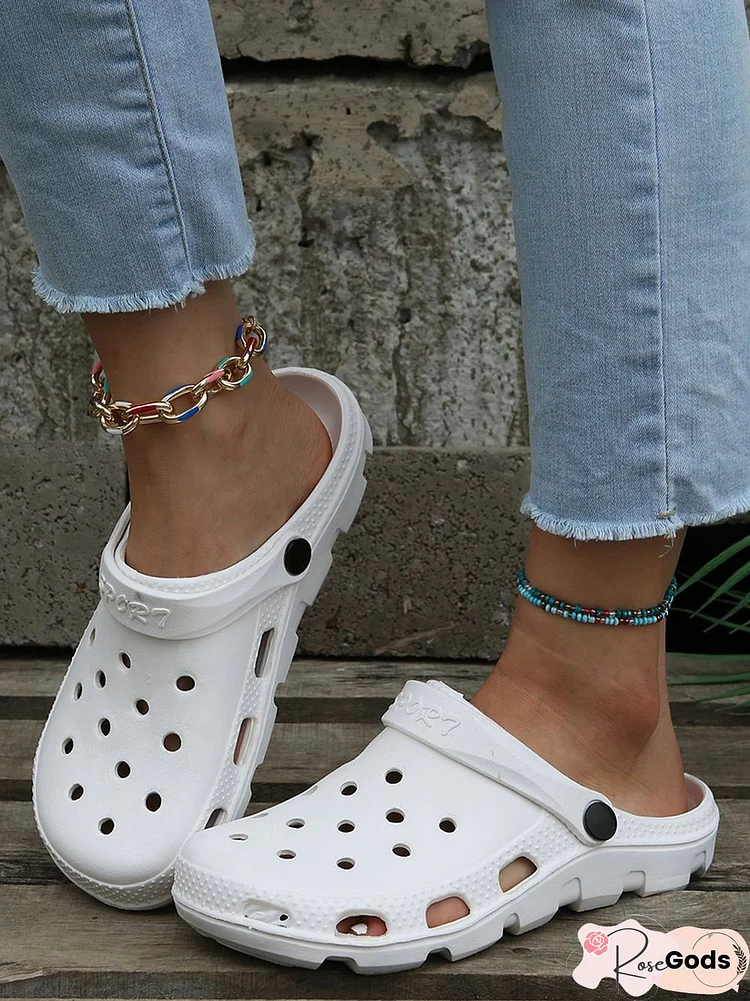Solid Color Hollow Garden Shoes