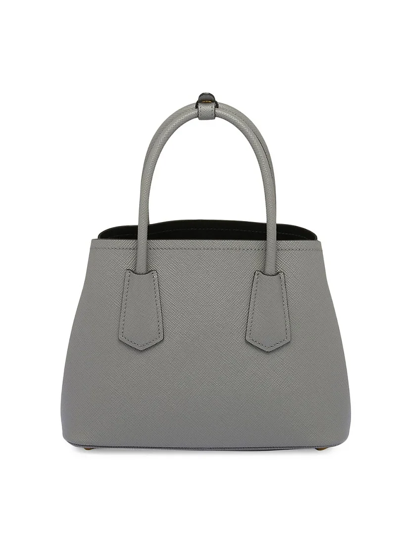 Prada Double Saffiano Leather Mini Bag grey