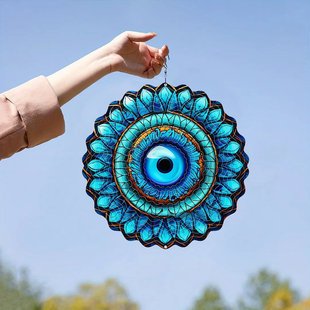 Mandalas Hanging Wind Spinner 360 Degree Rotating 3D Garden Wind Spinners 10-Inch Hanging Wind Catcher Art Gift for Home Garden Halloween Christmas (05)